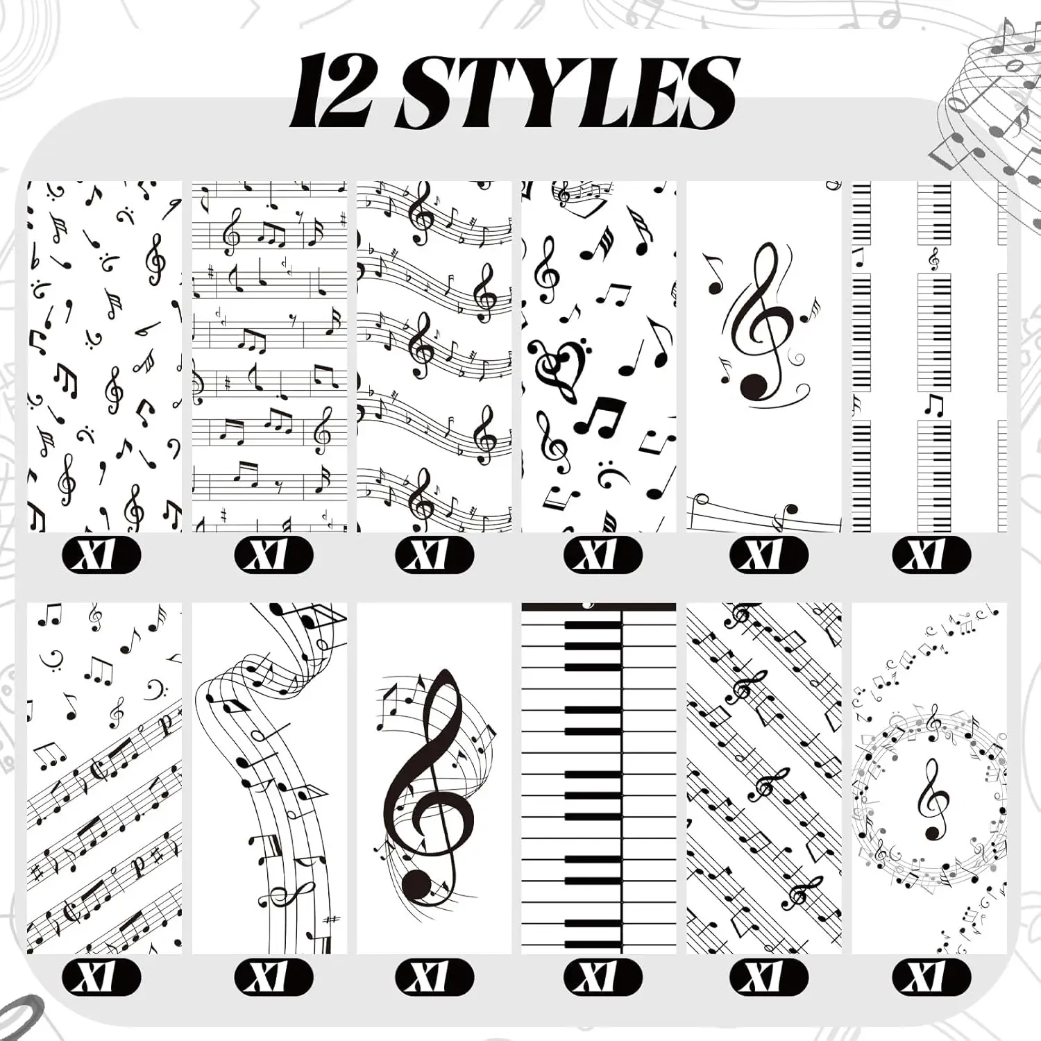 6/12/24 Stück Kugelschreiber mit Musiksymbolen, Musiksymbol, Partygeschenk, Musiker, für Musik, Partygeschenk, Student, Klassenzimmer, Bürobedarf – Detail 3