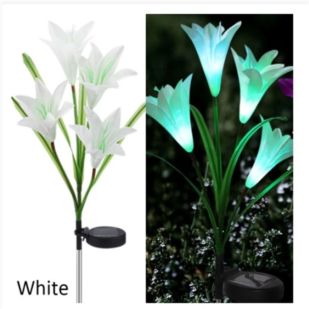 Imagem -04 - Luzes Solares ao ar Livre Ajustáveis com Flores Ip65 Impermeável Jardim Caminho Pátio Decoração da Paisagem Dropshipping