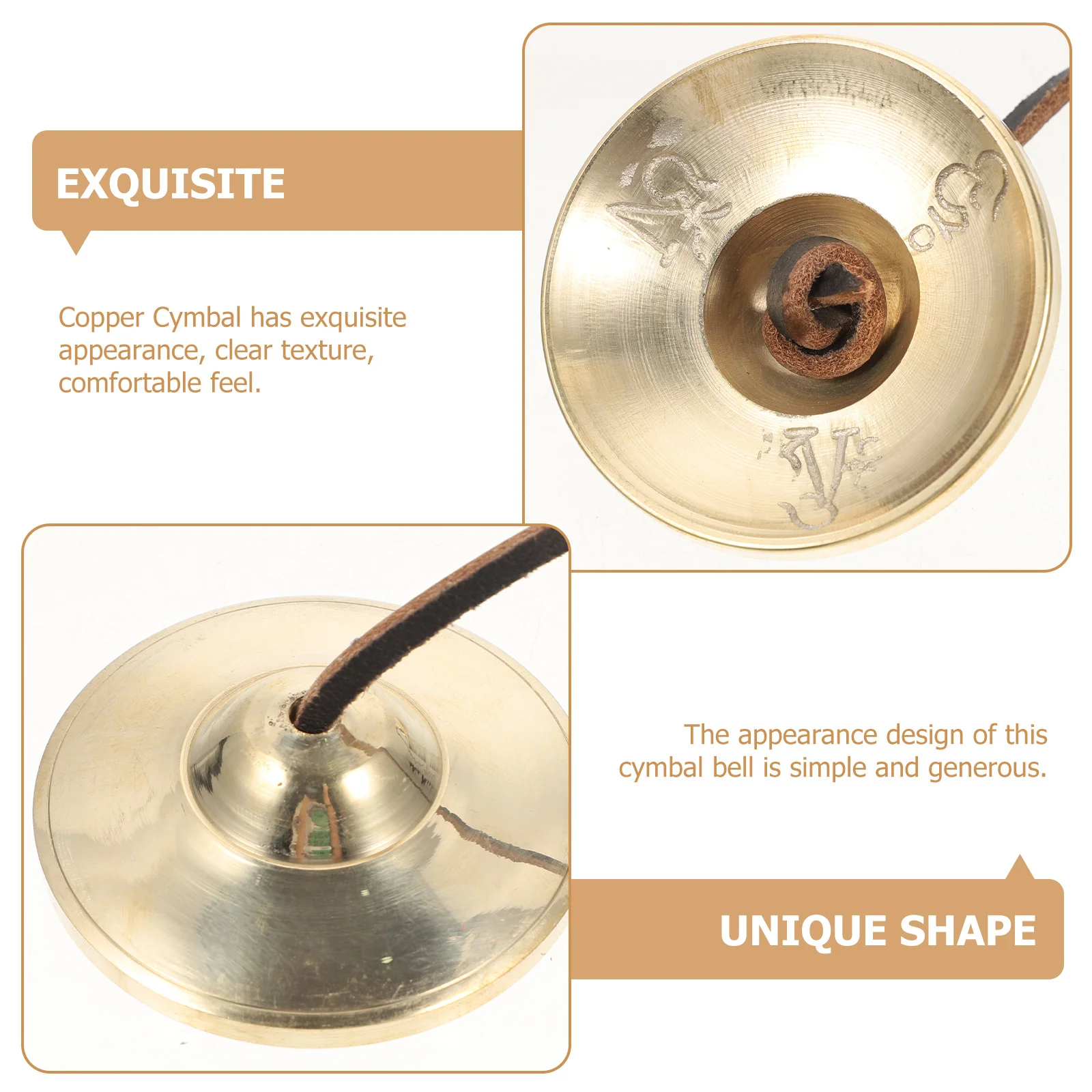 

Vintage Copper Cymbal Bell Meditation Yoga Musical Instrument Exquisite Appearance Durable Practical Cymbal Bell