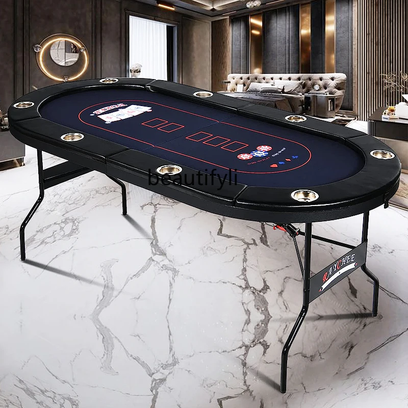 Texas Poker Game Table Chip Chess Room Special Foldable Baccarat Table Can Be Customized