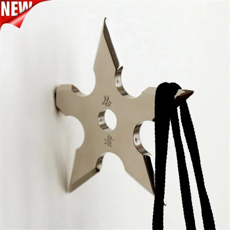 Novelty Home Decor Star Dart Shape Wall Coat Hooks Metal Hanger Cool Stainless Steel Clothes Supplies Mounted Wall Hook