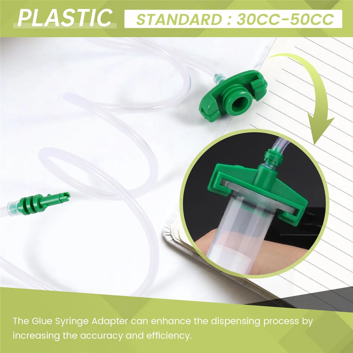 30CC-50CC Plastikowa przezroczysta rurka powietrzna Dozownik kleju Adapter strzykawki
