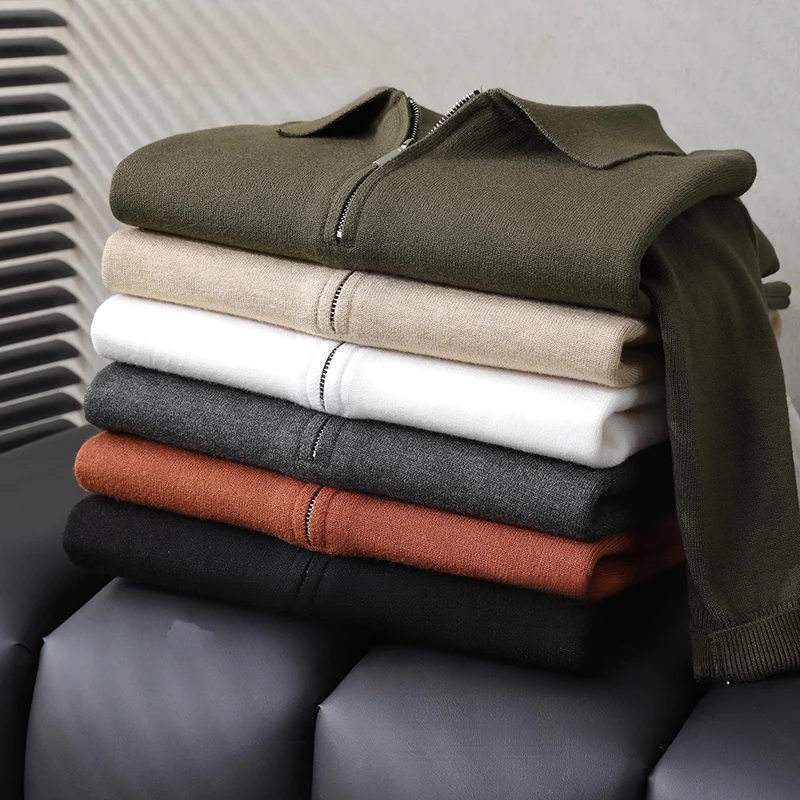 

Мужской вязаный свитер, корейский модный однотонный пуловер, осень-зима, уличный мужской свитер, повседневная минималистичная уличная одежда