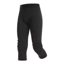 Youth Kids Anti-collision Capri Pants with Knee Pads Outdoor Soccer Basketball