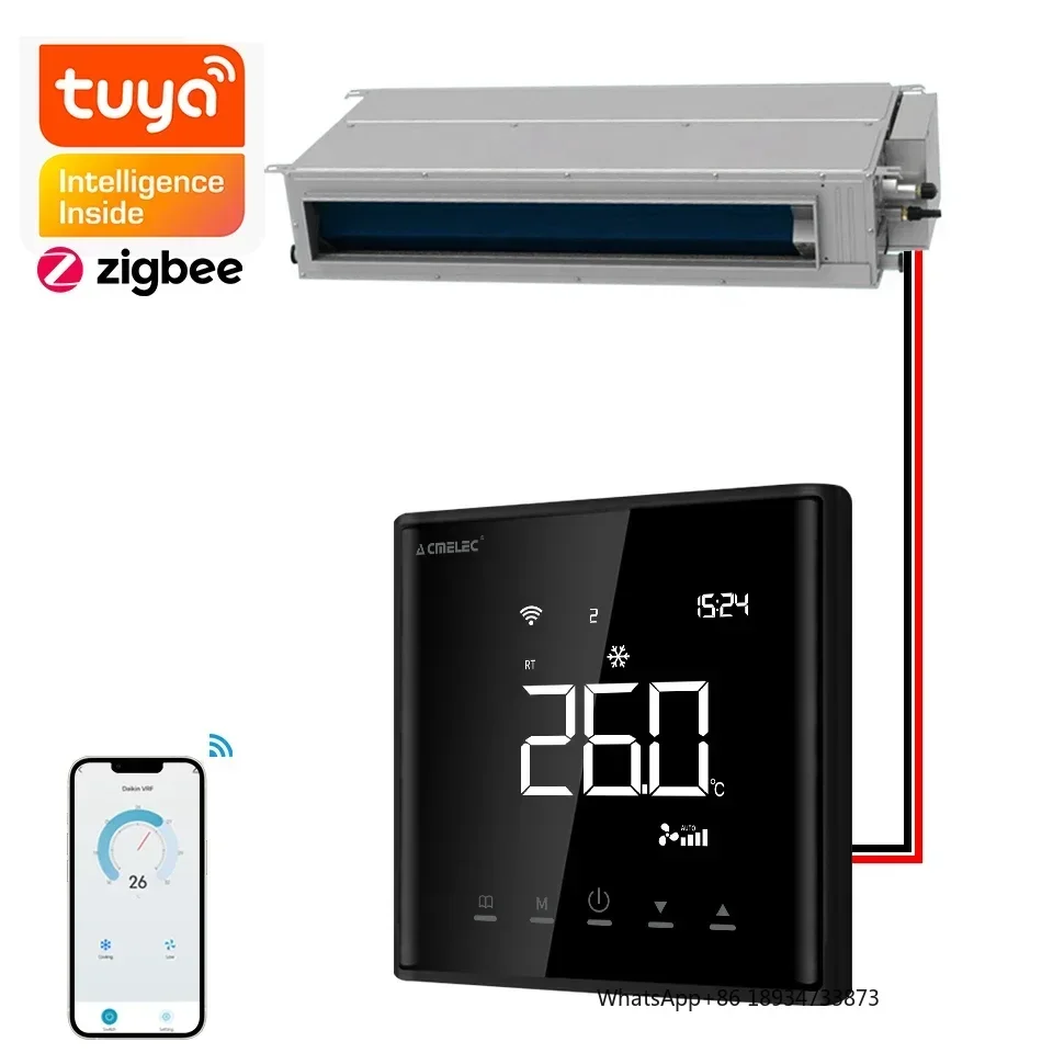 

Угольный умный термостат переменного тока, Wi-Fi, Zigbee, термостат для O General Fujishi VRV VRF, внутренний блок, поддержка голосового управления Alexa Google