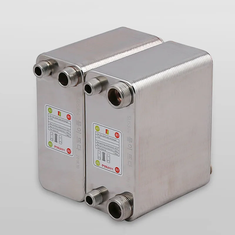 

80 100 120 Plates Heat Exchanger Brazed Plate Type Water Heating Ipsilateral Side Opposite Side 304 Stainless Steel Chiller