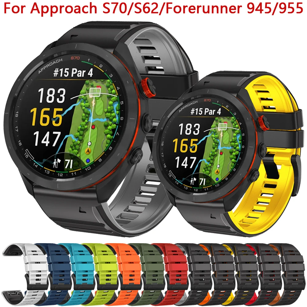 22mm Quickfit Strap For Garmin Approach S70 S62 S60 Silicone Bands Belt Fenix 7 6 5 MARQ Epix Gen 2 47mm Forerunner 945 Bracelet