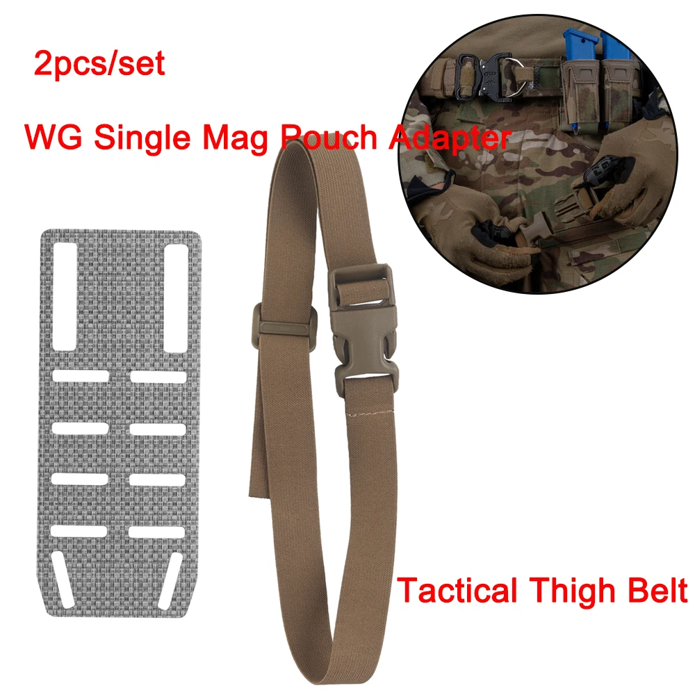 WG Single Tactical Mag Pouch Mid-Ride Reload Adapter with Drop Leg Belt Strap for Outdoor Accessories Hunting Gear