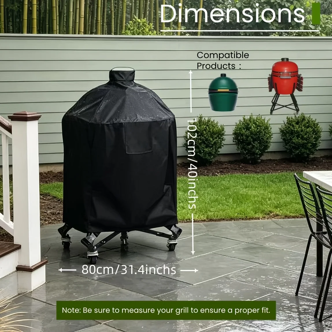 Round Grill Cover with Hand Drawstring Closure Compatible with Medium and Large Grills Grill Dust Cover