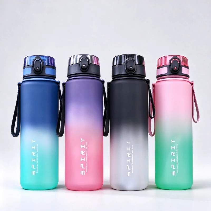 Large Capacity Motivational Water Bottle 500ML 1000ML, Leakproof Portable Reusable Plastic Sports Jug for Gym Camping Travel