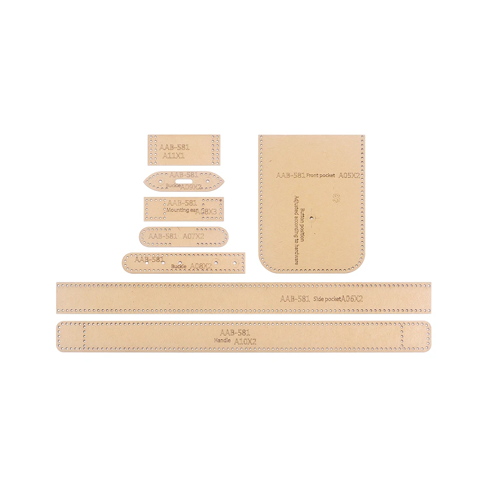 DIY Hand Making Leather Shoulder Bag Paper Stencil Template, Brown Kraft Paper Design Sewing Patters - view 5
