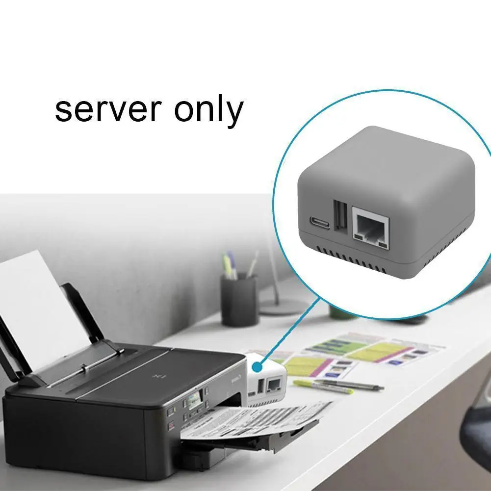 

Wireless Print Server Transform Your USB Printer into USB Port Printer C Type Server a 2 WiFi Print Adapter Network E4I9