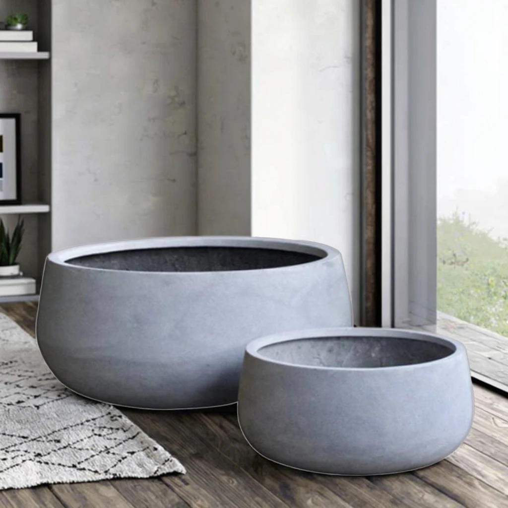 Durable flower pot Custom weatherproof lightweight large bowl flower pot for garden supplies
