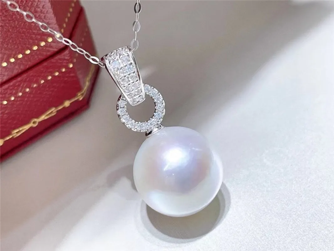 Pearl Necklace Gold Pendant Pearl 9-10mm Necklace S925 Designer Fashion Evening Party Accessory 58