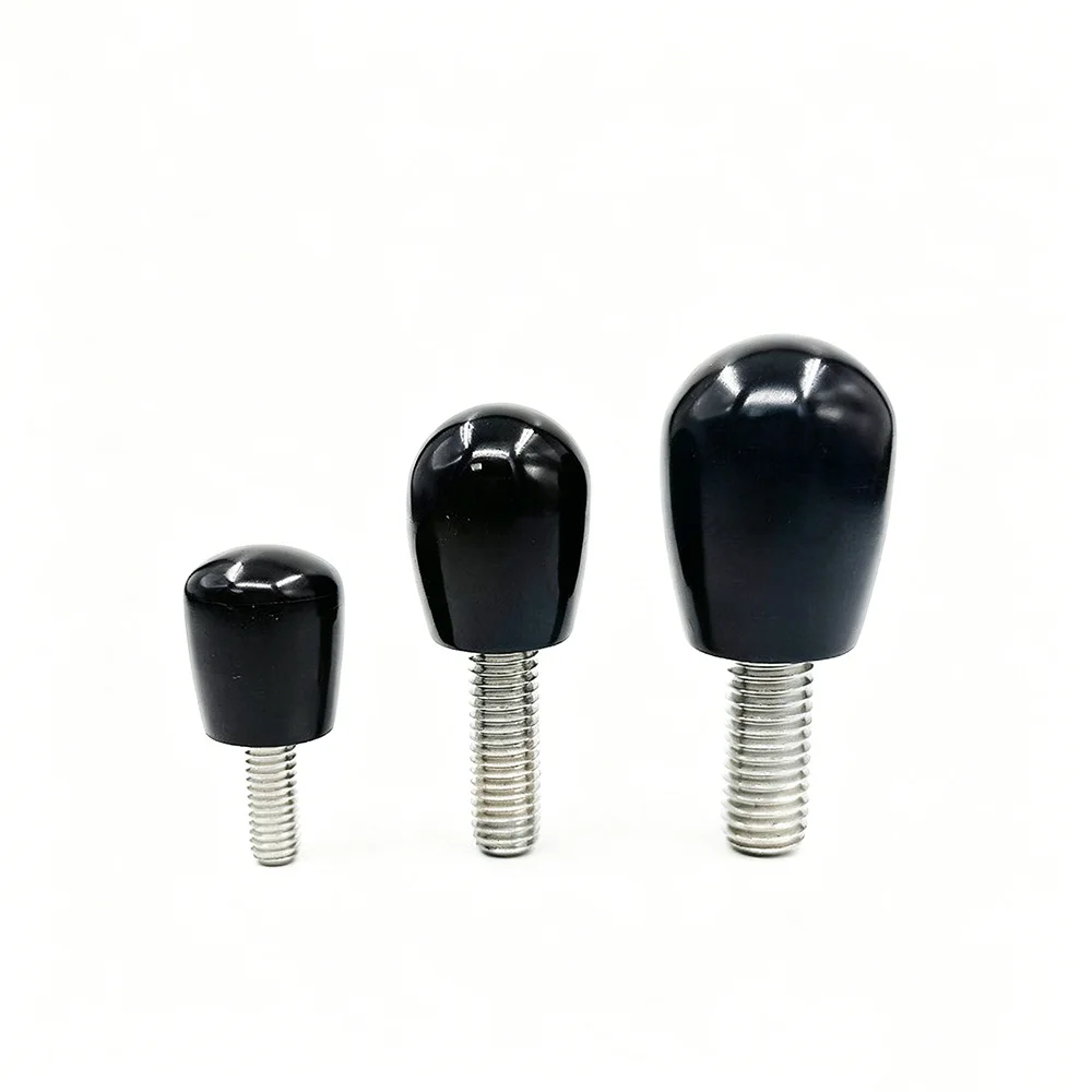 1Pcs Bakelite Oval Handle Knob M6 M8 M10 M12 304 Stainless Steel Cylindrical Hand Tight