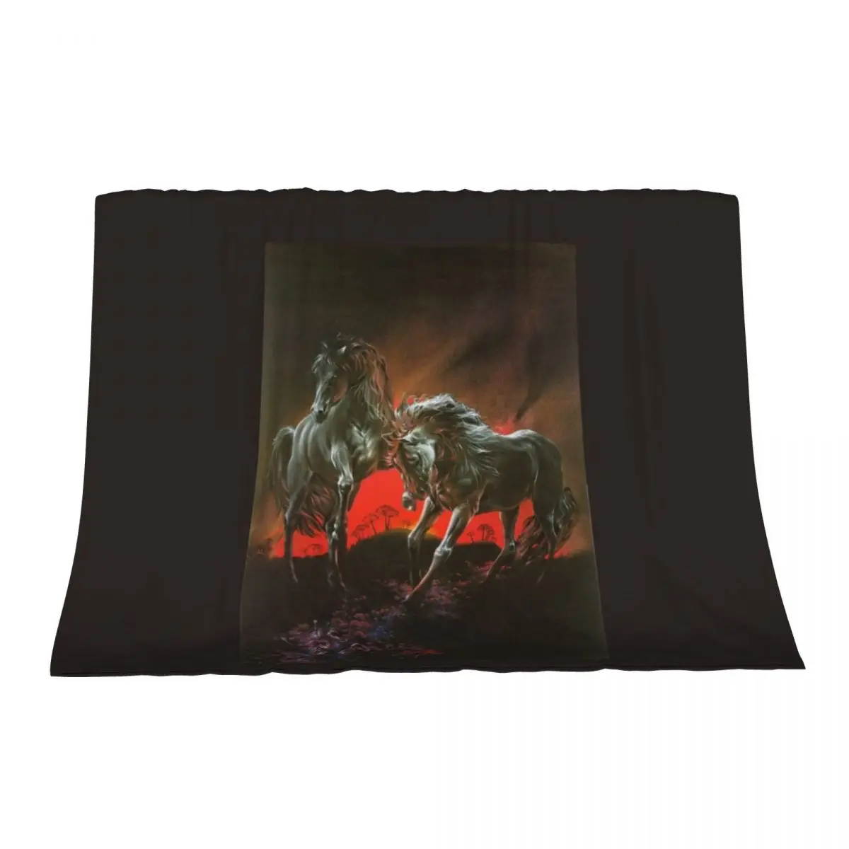 

Dark Horses Throw Blanket Furry Blankets For Bed Cute wednesday Blankets