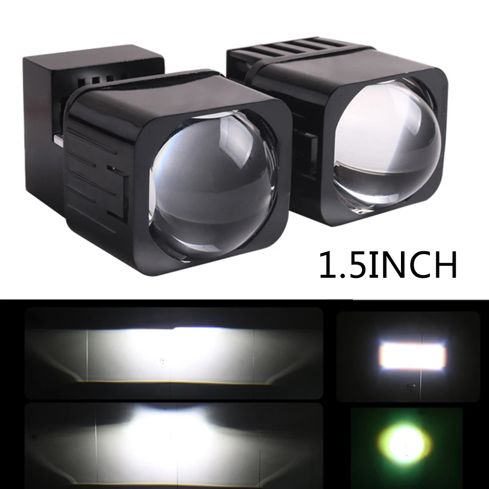 

1PC 1.5Inch Laser projector Headlight Automobile Universal Fog Lamps led Matrix Len High Low Beam Bi Led Lens Fog Light For Cars