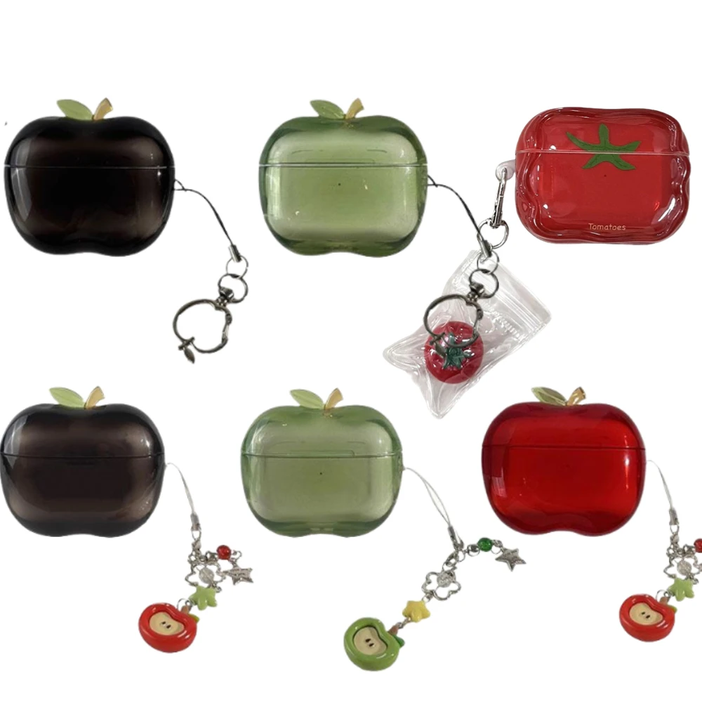 حافظة شفافة مضادة للصدمات من مادة البولي يوريثان الحراري لأجهزة AirPods 1/2/3/4/Pro Apple/Tomato Shape Kawaii حافظة Airpods ناعمة مخصصة #1