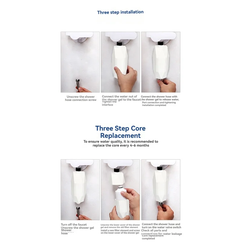 Depuratore d'acqua per doccia, vitamina C, filtro rivitalizzante per l'acqua della doccia, riduce il cloro e i metalli pesanti, migliora il prurito della pelle secca