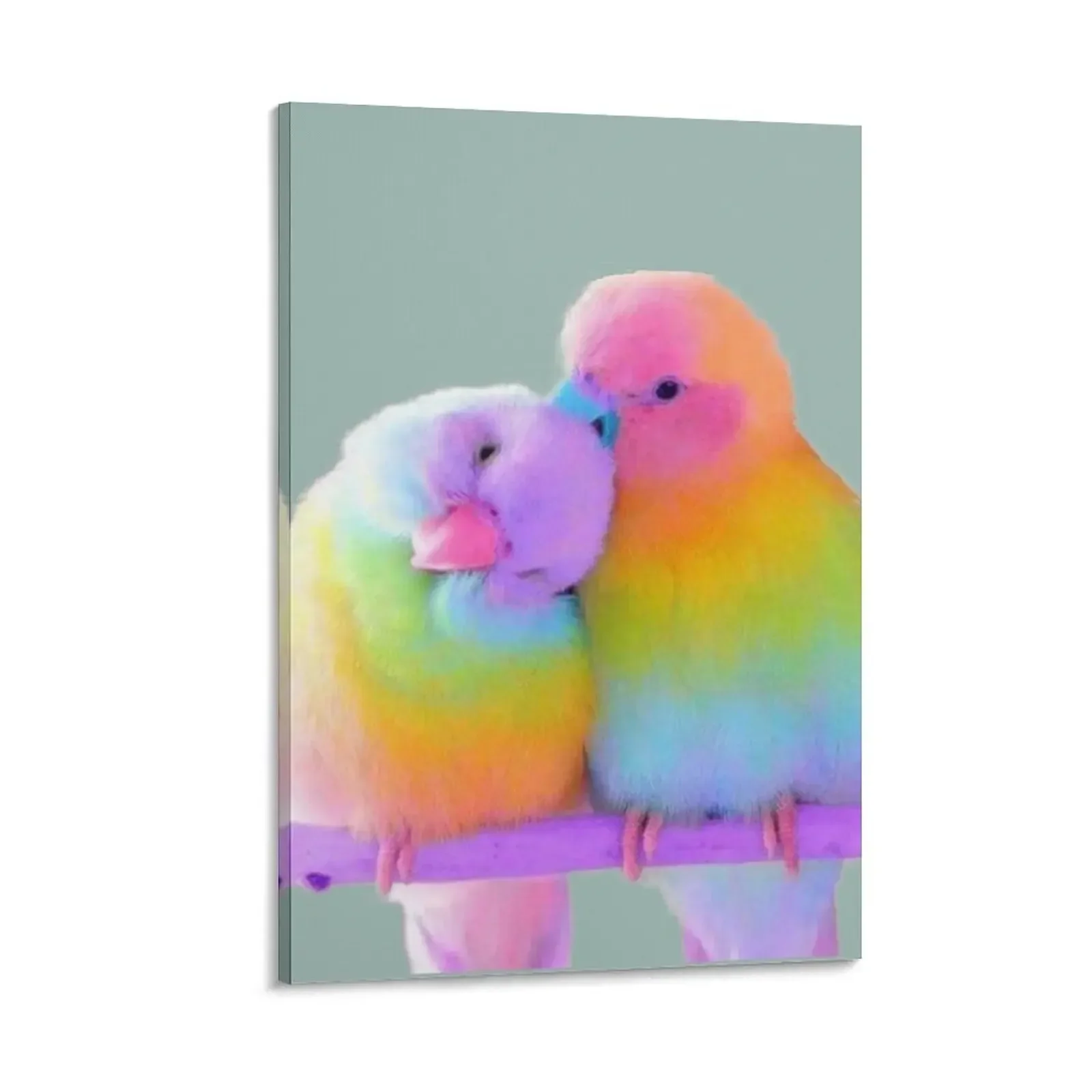 

RAINBOW LOVE BIRDS Canvas Painting wall art Decorative picture Decoration for bedroom