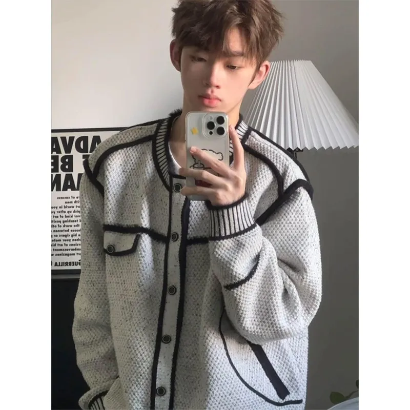 

Cleanfit Men's Knitted Cardigan Sweater Fragile Sle Long Sve round Ne Warm Casual Faion Autumn Winter Coat Jaet