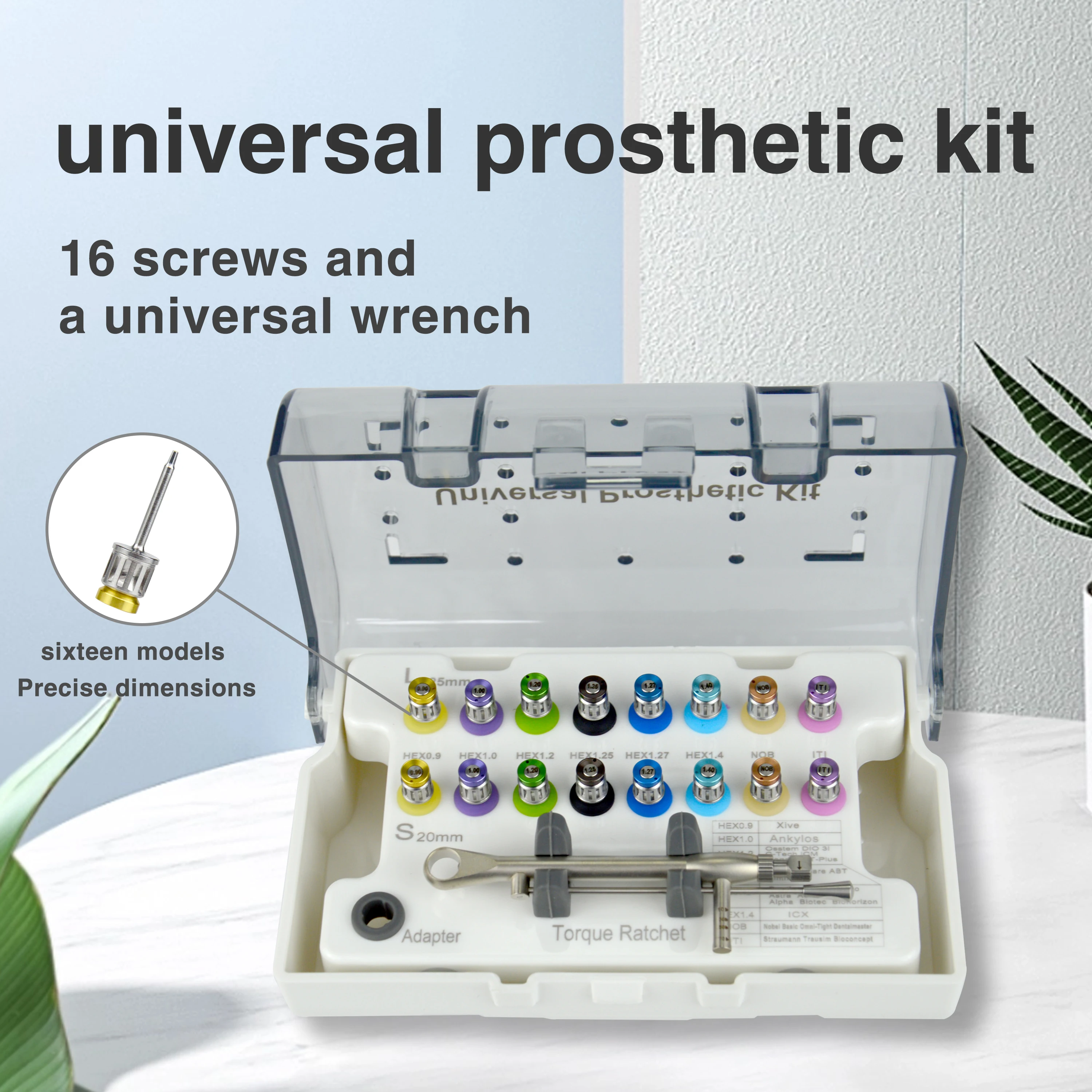 

high quality 1 Set Dental implant restoration Screw head, implant torque wrench ,Dental universal screwdriver tool