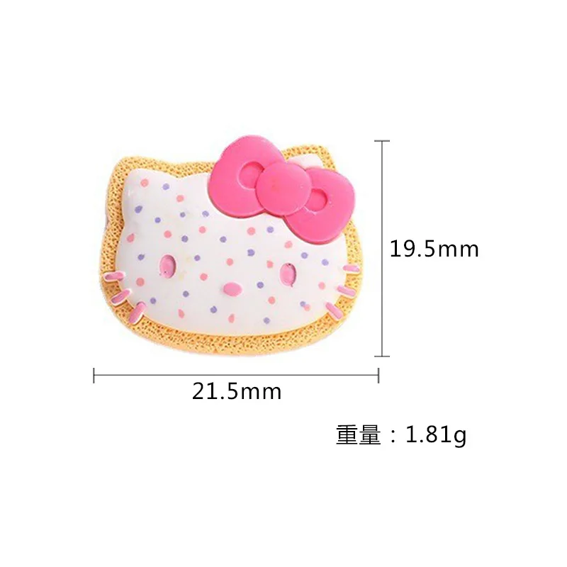 Anime Kawaii Hello KT Cute Cartoon Resin Biscuits Miniature Toys DIY Phone Case Patch Hair Accessories Girl Heart Gift