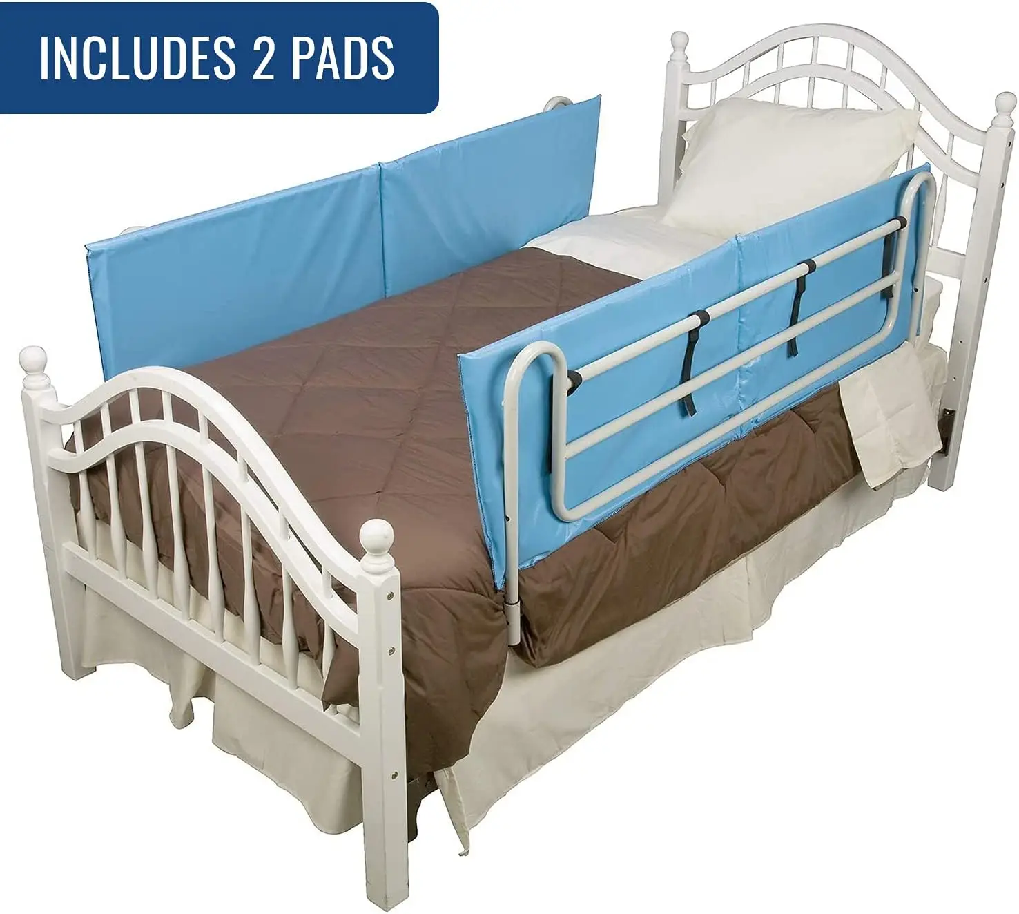 Protetores de Cama para Idosos e Pessoas com Deficiência, Azul, 60x15x0.5 Polegadas, Pacote com 2