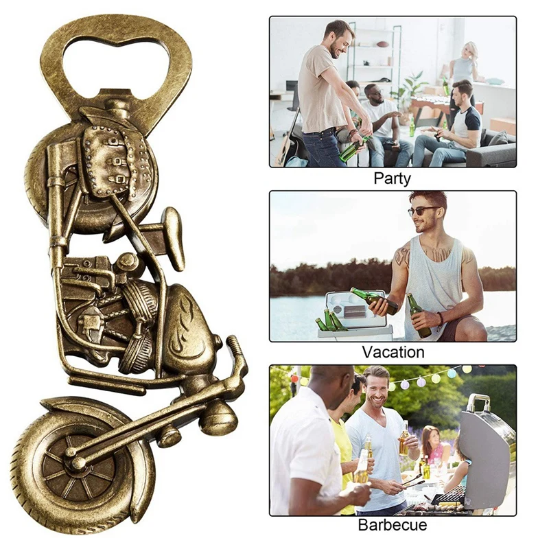 Металлическая открывалка для пива, веселая металлическая открывалка для пива, винтажные мотоциклетные подарки для мужчин на День отца (3 шт.)