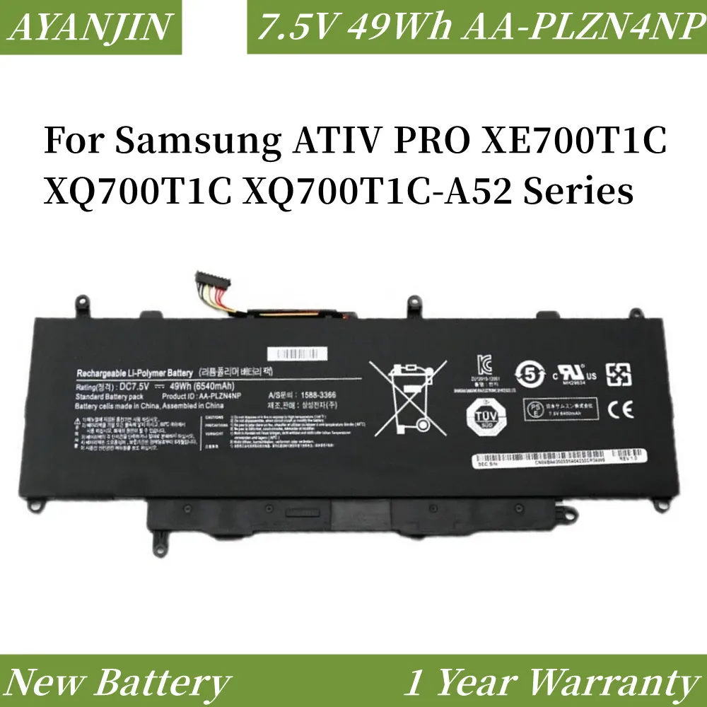 AA-PLZN4NP 7.5V 49Wh 6540mAh Laptop Battery For Samsung ATIV PRO XE700T1C XQ700T1C XQ700T1CA52 AAPLZN4NP 15883366