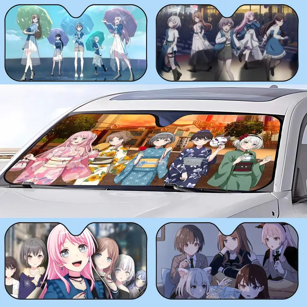 

BanGs Dreams Sun Visor Retractable Car Sun Visor Anti-Glare UV Protection Front Window Sunshade