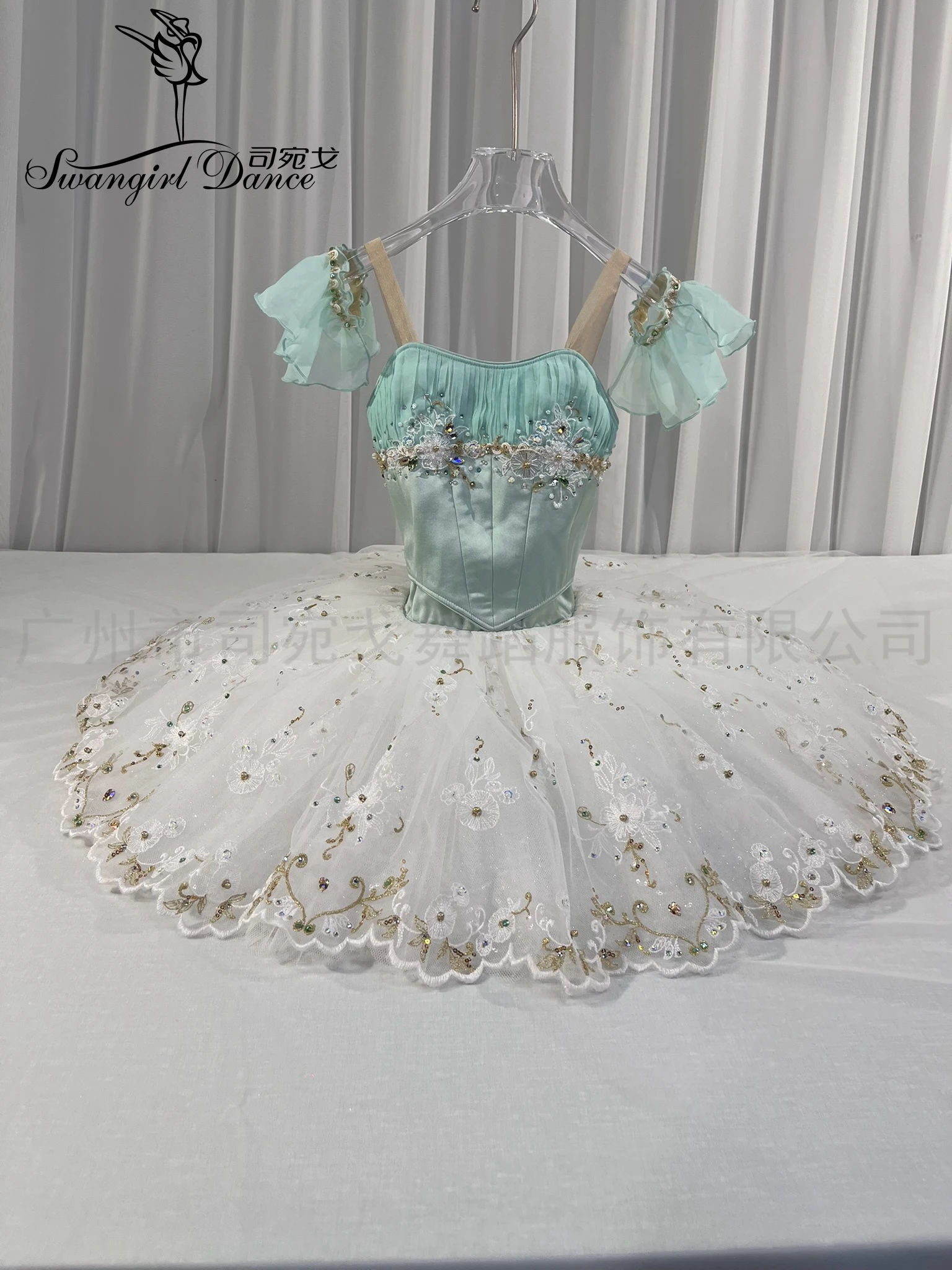Green split-body  Ballet tutu professional Competition Girls  Pancake Tutu La Esmeralda Paquita Classical tutu customize WT2581