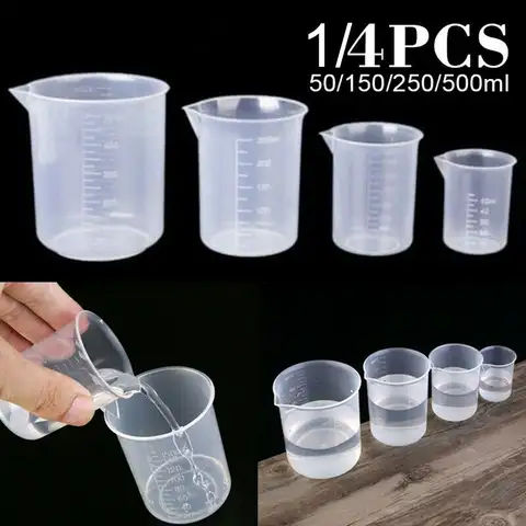 Plastic Transparent Measuring Cup Laboratory Beaker Pour Spout Liquid Jug Graduated Cup Measurement Tool Kitchen Baking Supply