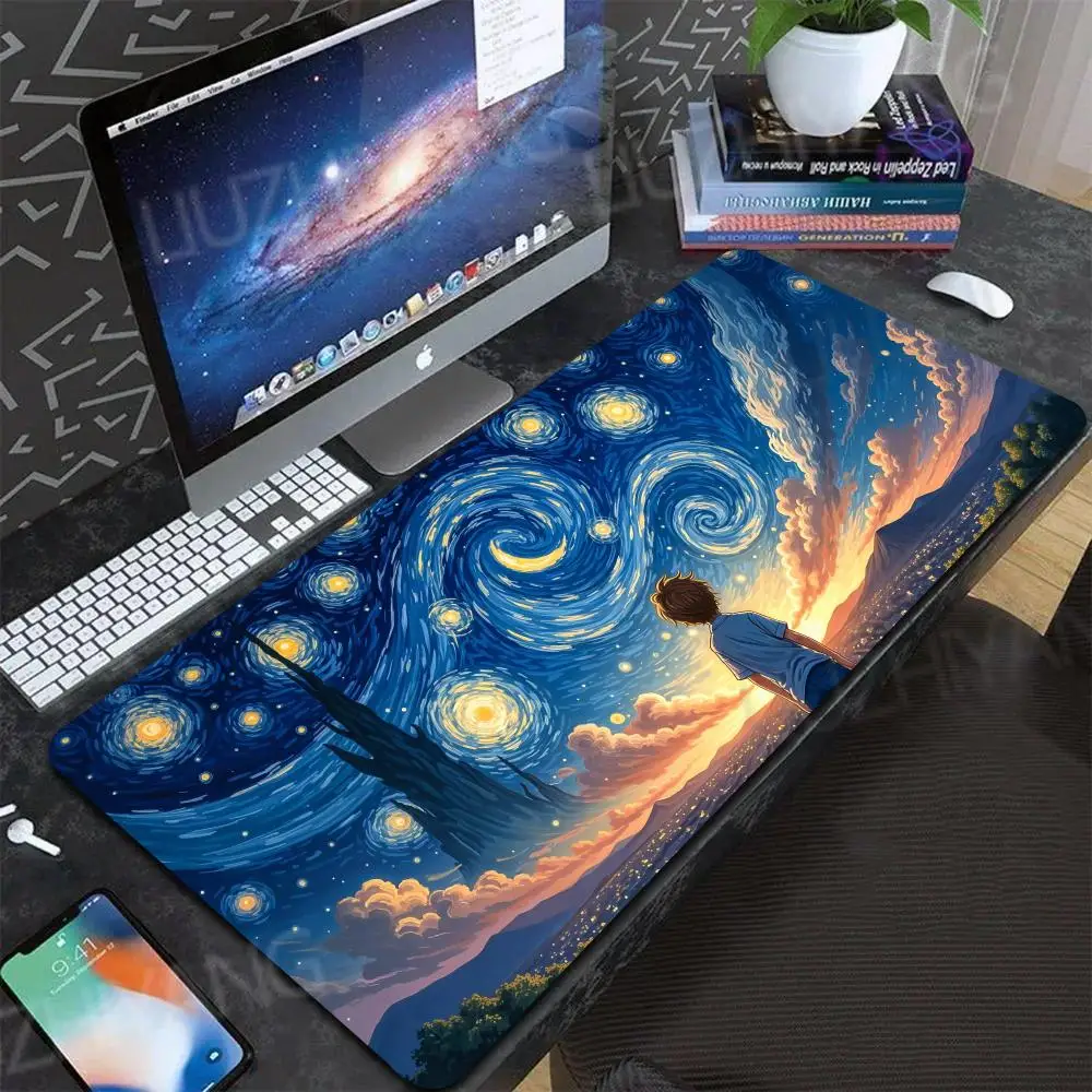 

Starry Sky Galaxy Universe Mouse Pad Office Carpet Large Gaming Mousepad XL Non-Slip Rubber Laptop Computer Accessories Desk Mat