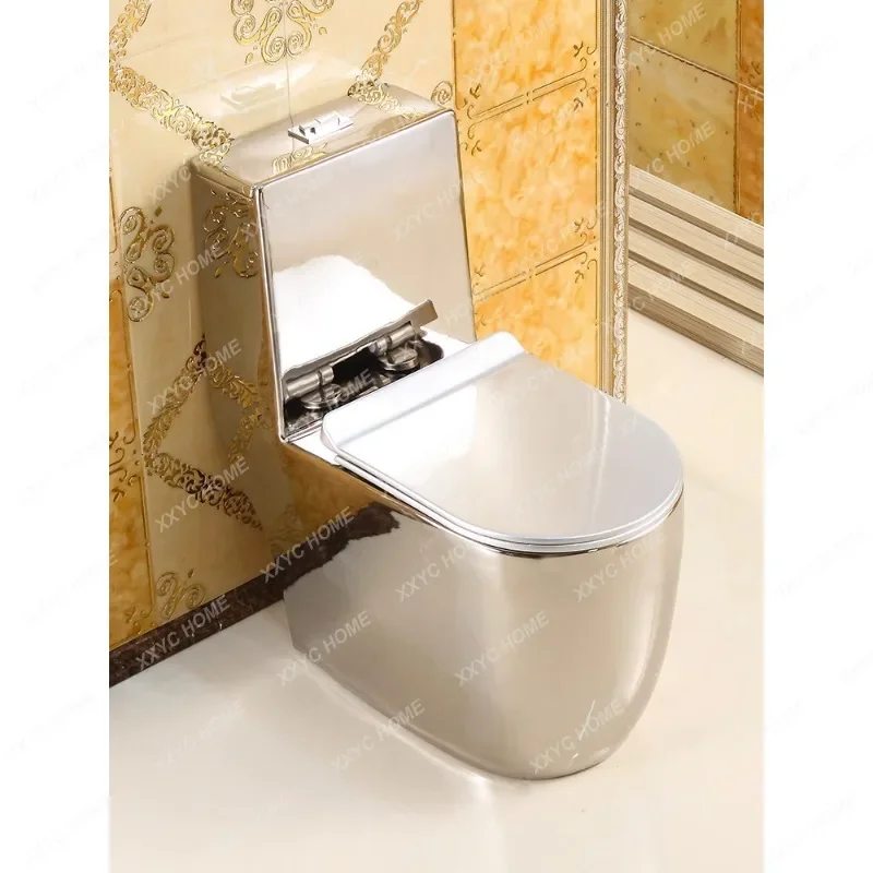 

Retro Nordic Flush Toilet European-Style Silver Toilet Ultra-High Siphon Water-Saving Deodorant Toilet