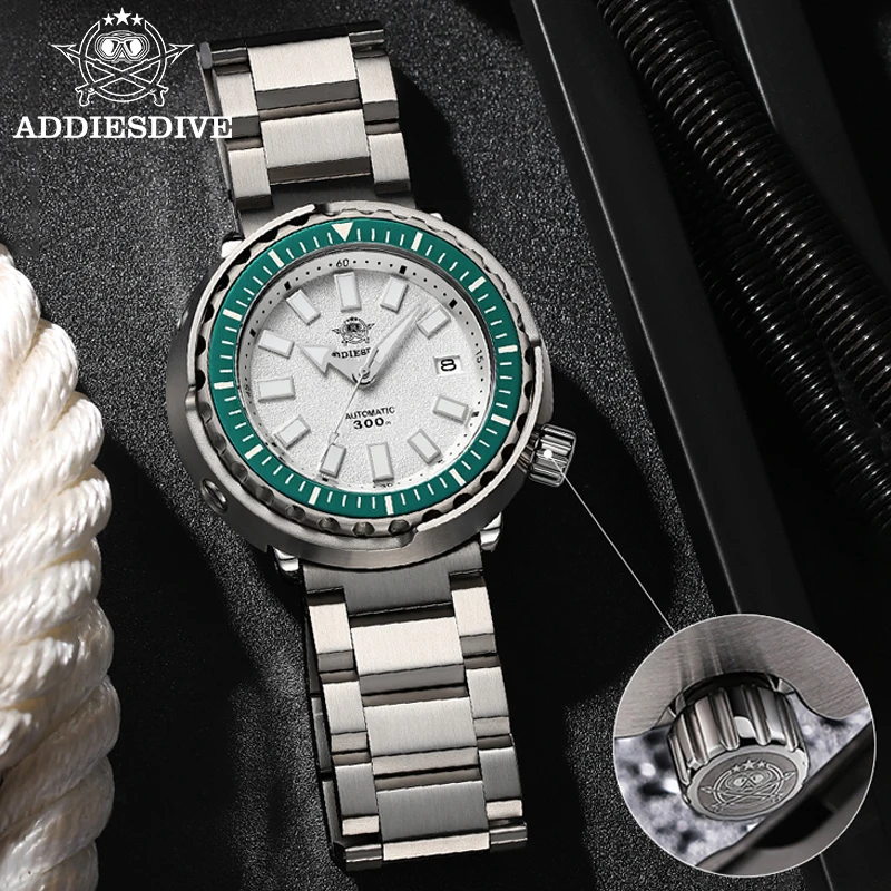 ADDIESDIVE nuevos relojes mecánicos 300m reloj de buceo resistente al agua cristal de zafiro de lujo NH35 AR relojes automáticos recubiertos para hombres