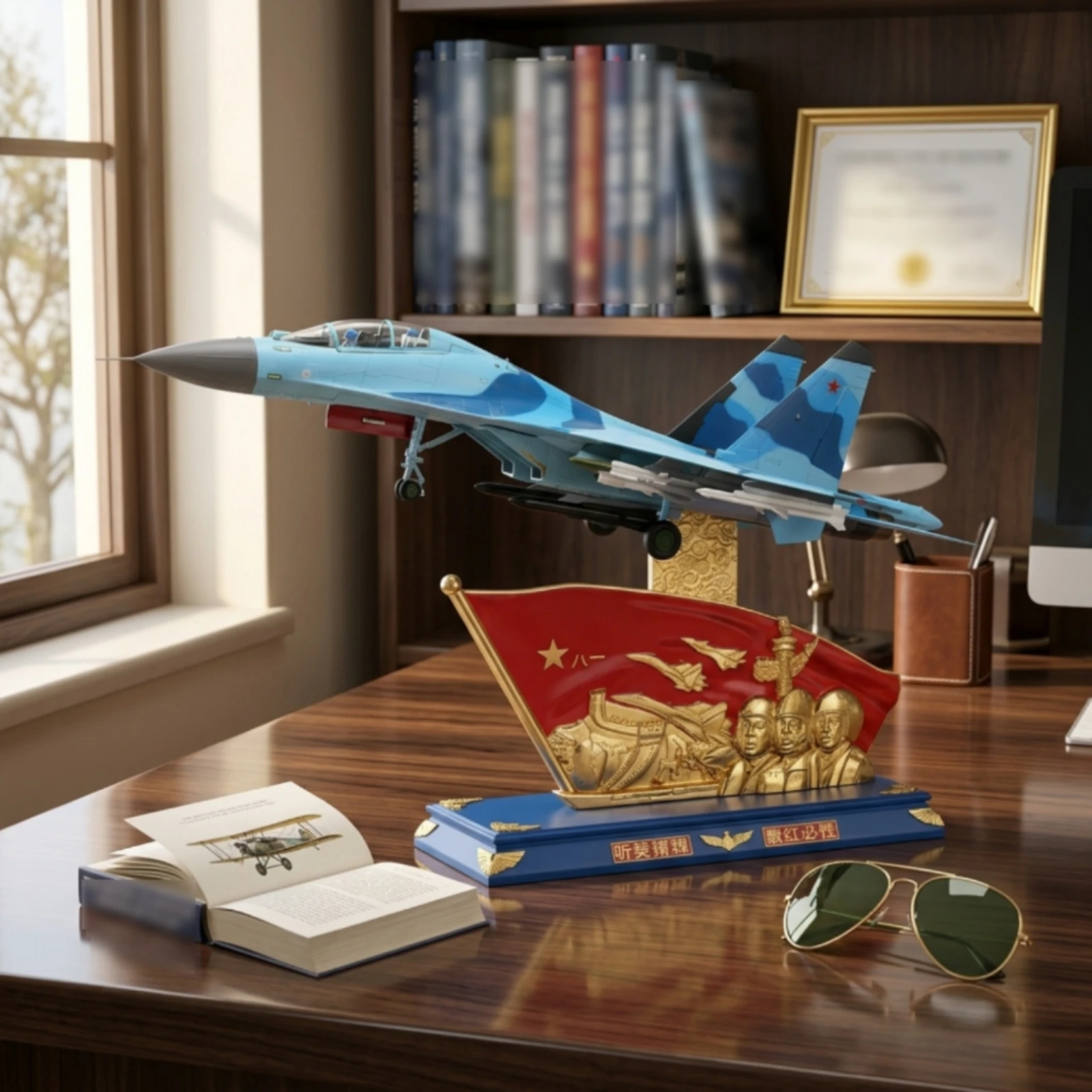 Su-30 Model with Display Stand 1:32 Scale Su-30 Fighter Jet Model High Simulation Long-Lasting for Aviation Enthusiasts