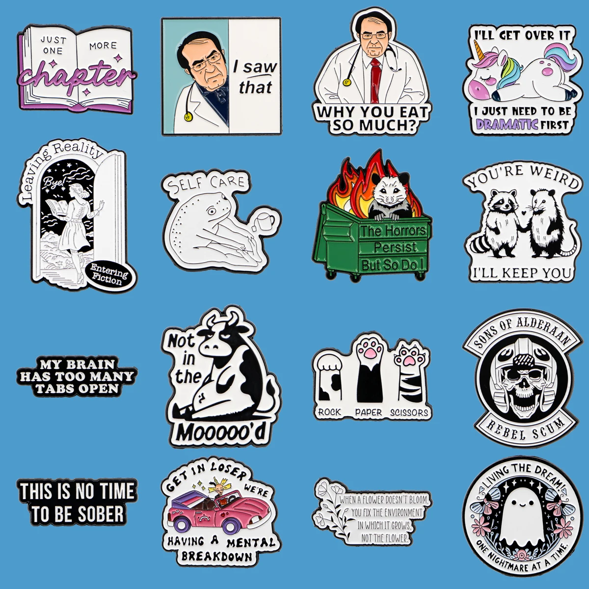

Doctor Quotations Enamel Pin Lapel Pins for Backpacks Funny Badges Book Brooch for Cosplay Clothes Jewelry Gifts for Friends ﻿