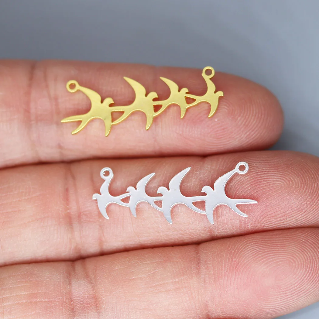 3pcs Lovely Flock Of Birds Charm for Jewelry Metal Accessories DIY Charms For Jewelry Crafts Findings