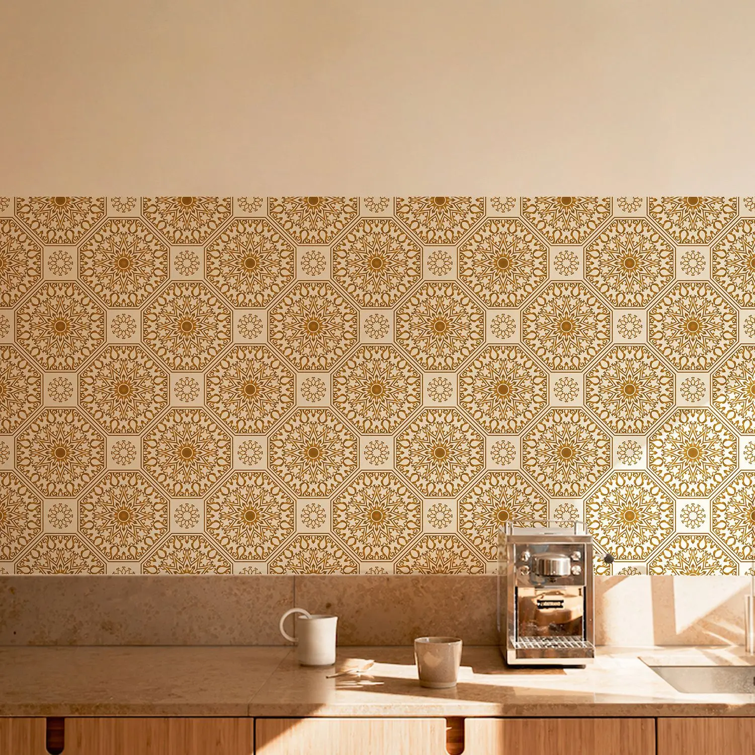 Boho Peel and Stick Wallpaper Kitchen Backsplash Tiles Contact Paper Removable Wall Paper for Bedroom Bathroom Decor
