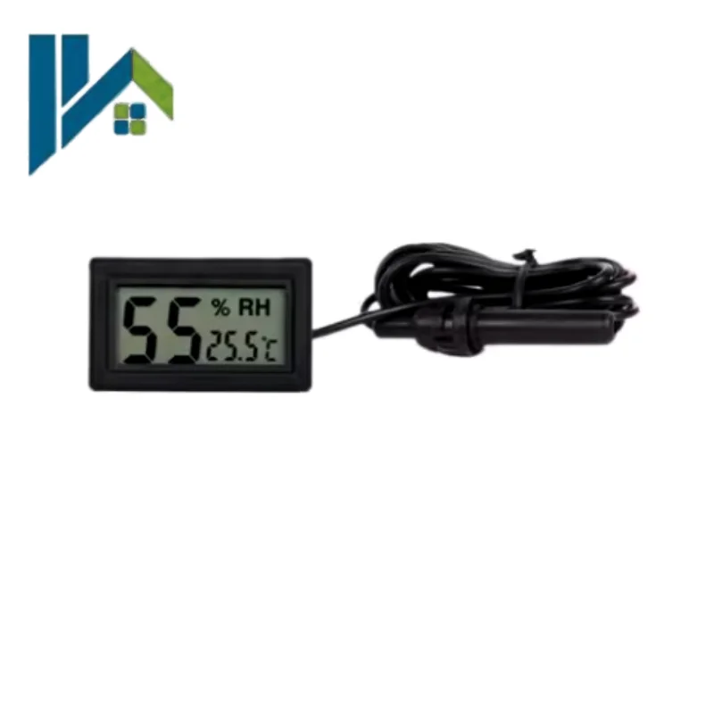 FY-12 Embedded Electronic Temperature Humidity Detector Digital Thermometer Hygrometer With External Probe For Cabinet Greenhous