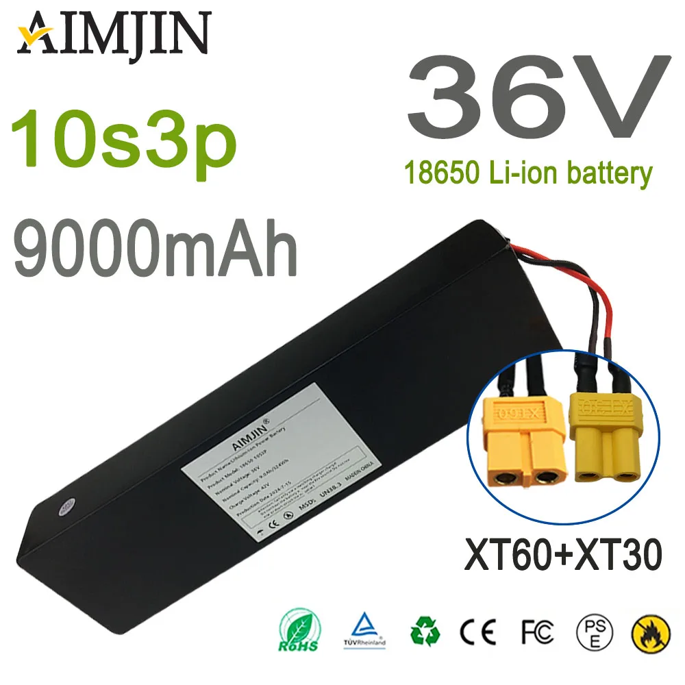 

36V 10s3p 9.0Ah 18650 lithium-ion battery pack, suitable for FIIDO D1/D2/D2S electric scooter bicycle battery xt60 xt30 plug