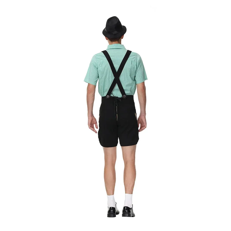 German Oktoberfest Costume Male Bavarian Traditional Ethnic Suspenders Party Stage Costume Overalls For Men