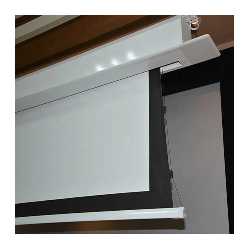 150 Inch Electronic Hiding Ceiling Screen Motorized Projector Screen for Home Theater