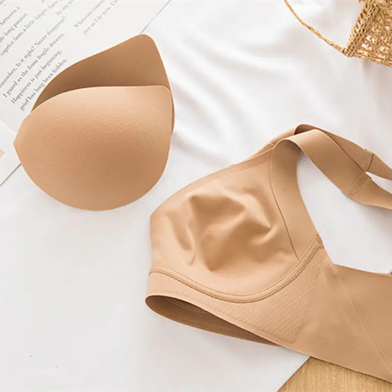 Japan Glossy Seamless Vest-Sle Underwear Girl Wide Shoulder Strap Thin Big Chest Makes You Look Smaller Breast Gathering Bra