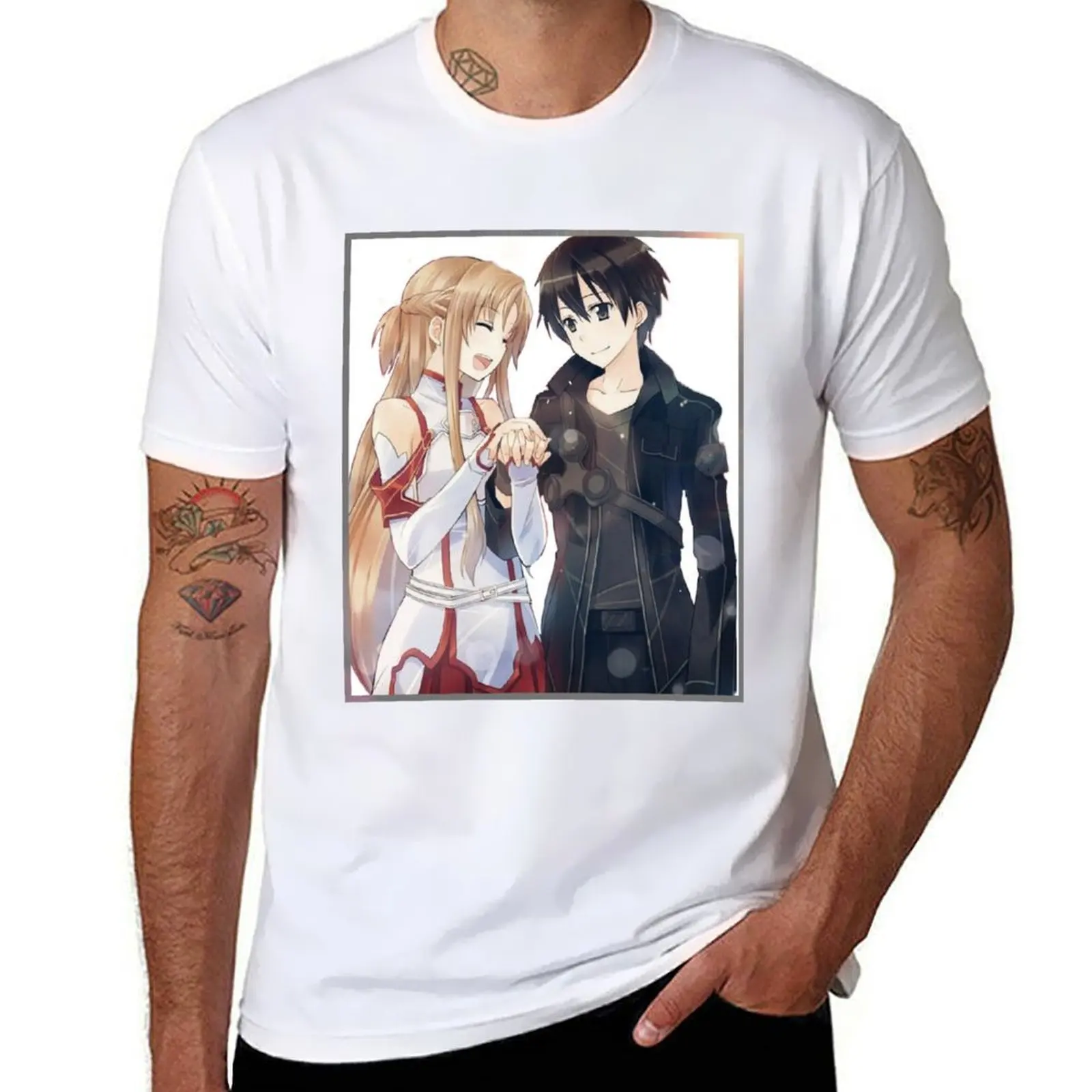 

Sword art online T-Shirt t shirt men 100% cotton luxury brand t shirts for man slim fit T-Shirt