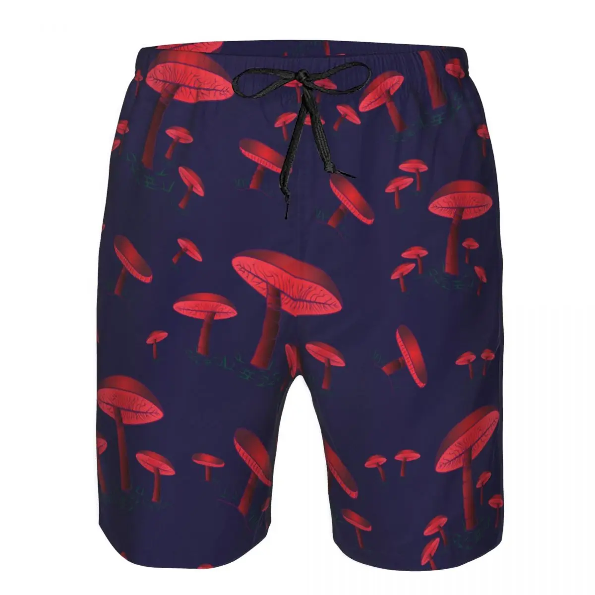 Men's Beach Short Swim Shorts Red Mushrooms Surfing Sport Board Shorts Swimwear