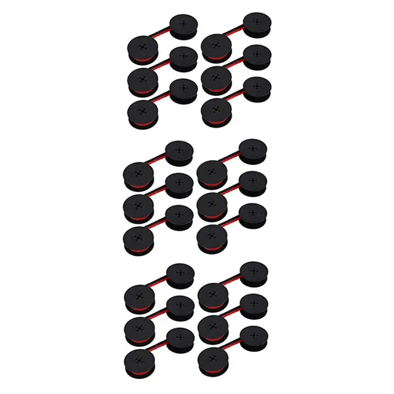 ABDE-18Pack Typewriter Ribbon Twin Spool Typewriter Ribbon Red And Black Twin Spool Replacement Pack For Most Typewriter
