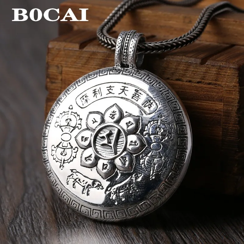 

BOCAI Wholesale S925 Silver Jewelry Marichi Bodhisattva Pendant Vintage Thai Silver Box Pendant for Men and Women