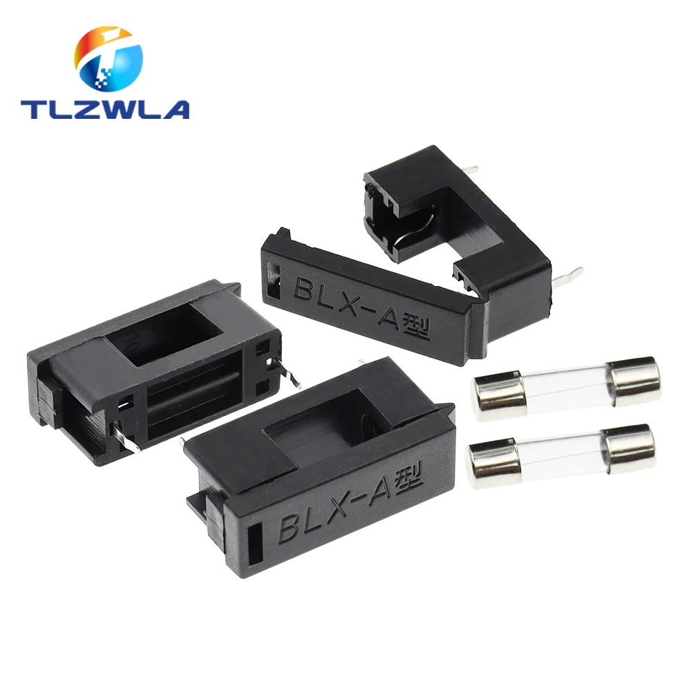 10 sztuk BLX-A 5*20MM czarny szklany uchwyt bezpiecznika 5*20 gniazdo rurki ubezpieczeniowej uchwyt bezpiecznika dla 5X20MM 5X20 bezpiecznik płytka drukowana